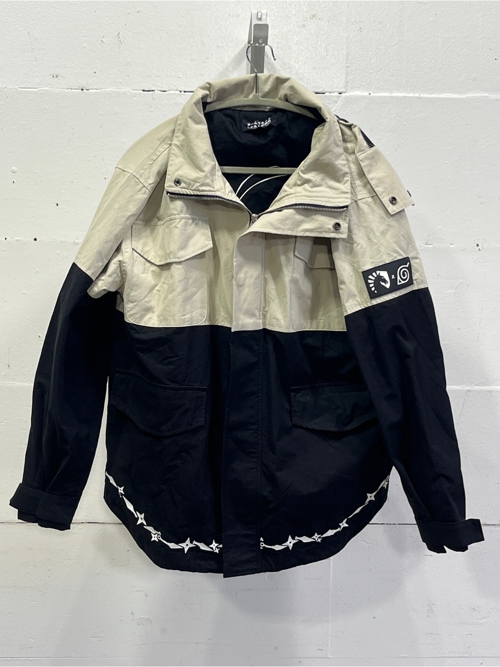 Team Liquid & Naruto Shippuden Two-Tone Black and Cream utility Men's Jacket